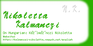 nikoletta kalmanczi business card